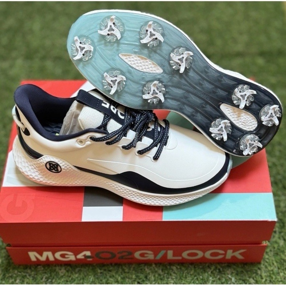 G/FORE MG4+ O2 Spiked G/LOCK Golf Shoe Sneaker LADIES White Blue Sz 7